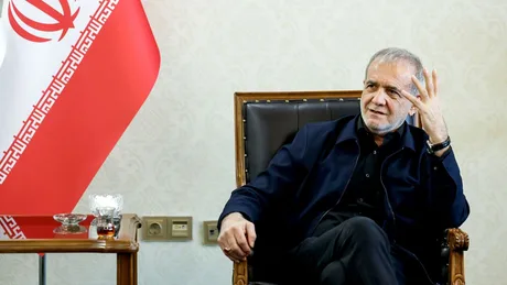 Președintele iranian discutând despre blocada americană și impactul asupra regiunii.