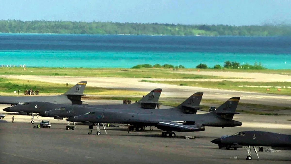 Avioane militare staționate pe aeroportul din Diego Garcia
