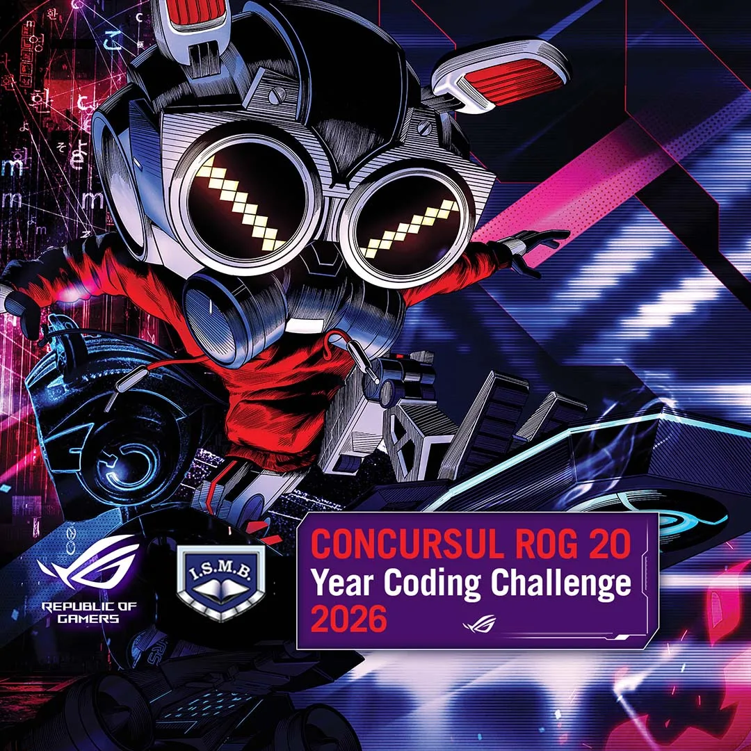 Logo-ul competiției ROG 20-Year Coding Challenge pentru liceeni pasionați de programare.