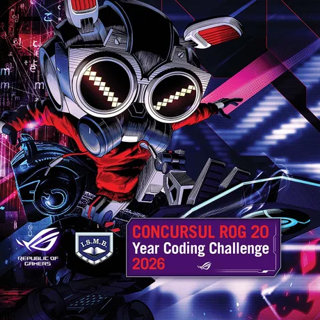 Logo-ul competiției ROG 20-Year Coding Challenge pentru liceeni pasionați de programare.