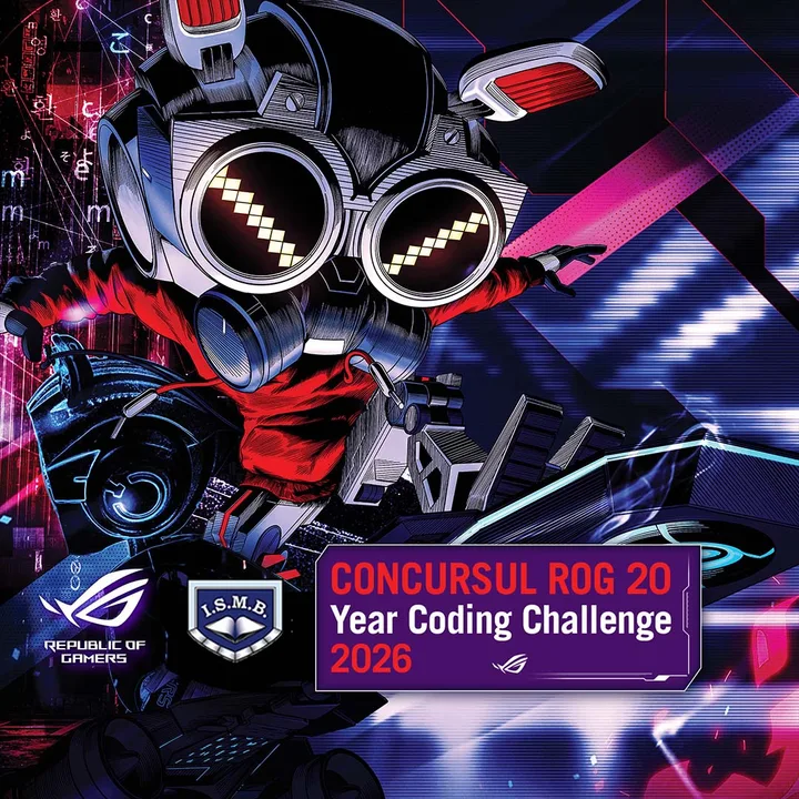Logo-ul competiției ROG 20-Year Coding Challenge pentru liceeni pasionați de programare.
