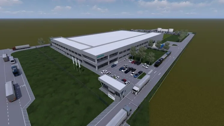 Fabrica modernă Siemens din Sibiu, dedicată echipamentelor electrice avansate.