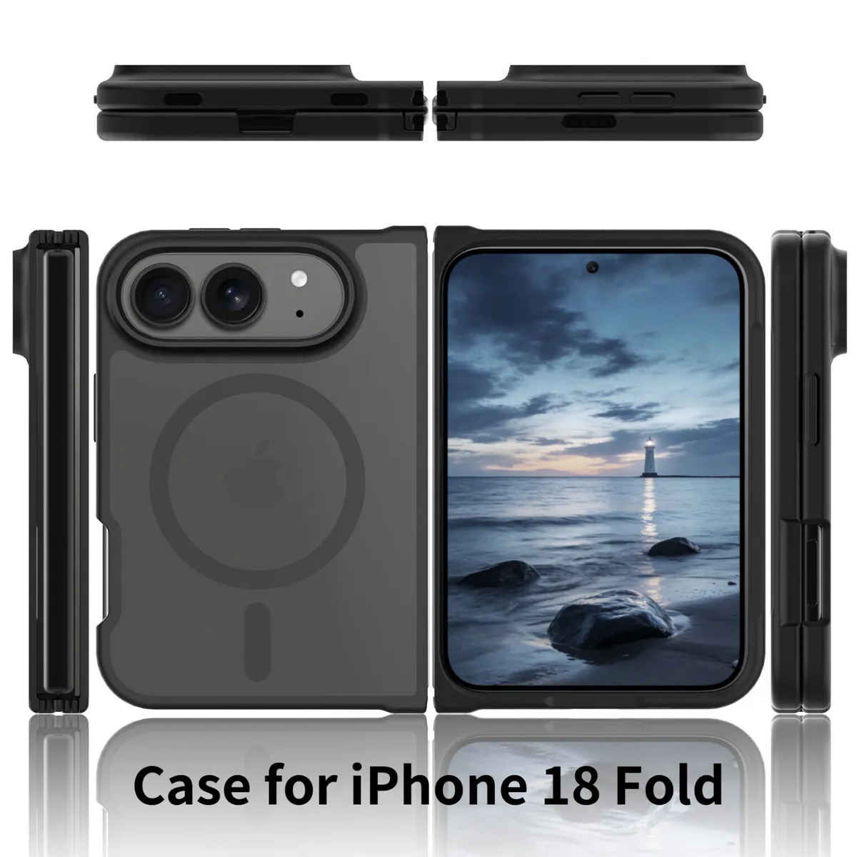 Husă pentru iPhone pliabil cu design modern și suport MagSafe.