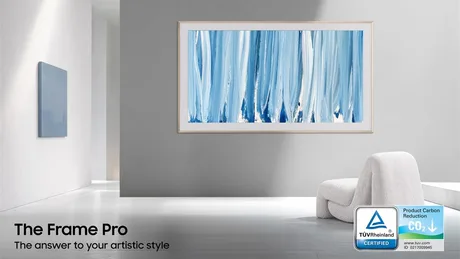 Televizorul The Frame Pro, certificat pentru reducerea emisiilor de carbon.