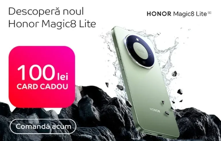 HONOR Magic 8 Lite cu card cadou de 100 lei inclus