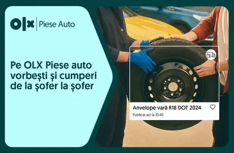 Utilizatori OLX discutând despre anvelope și piese auto second-hand.