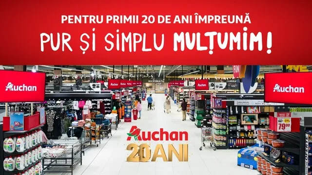 Sărbătoare în Auchan România pentru 20 de ani de activitate și expansiune.