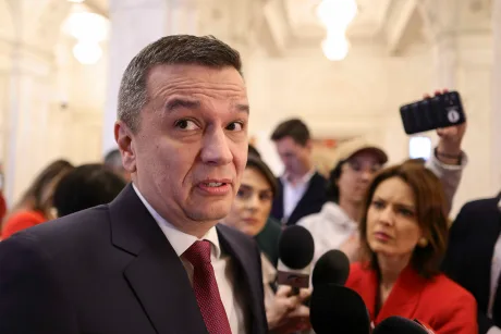 Sorin Grindeanu discutând despre majoritatea parlamentară la Cotroceni.