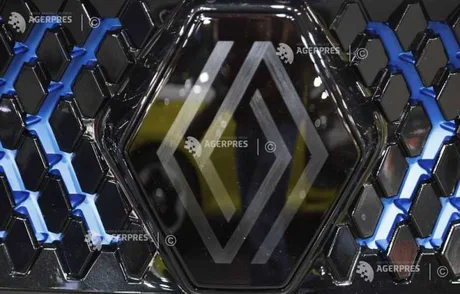Sigla Renault pe un fundal modern, simbolizând inovația și angajamentul față de angajați.