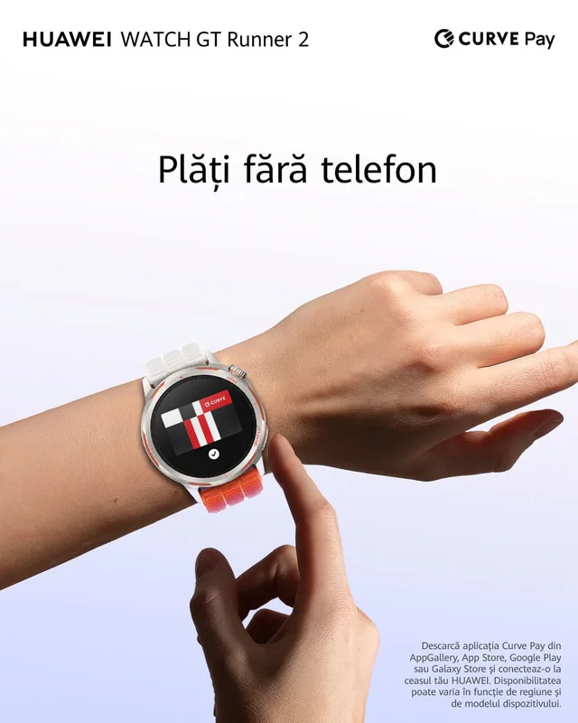 Plăți contactless direct de pe ceas, fără telefon.