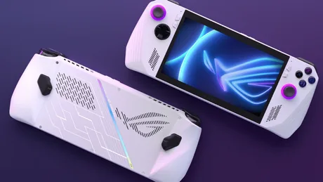 Dispozitiv portabil de gaming cu design modern și ecran mare