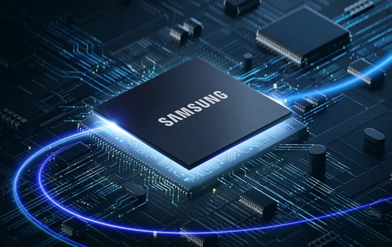 Chip de semiconductor Samsung pe un circuit electronic complex