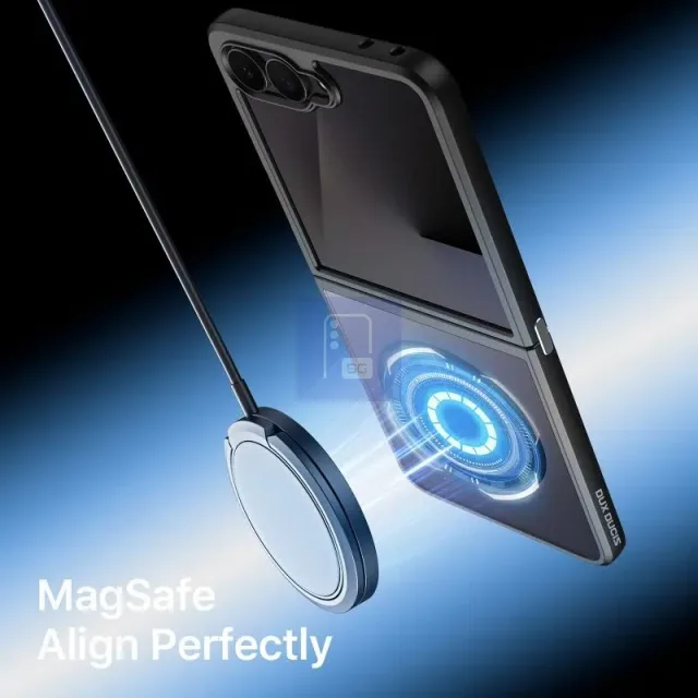 Husă pentru Galaxy Z Flip 8 cu suport Qi2 și aliniere magnetică.