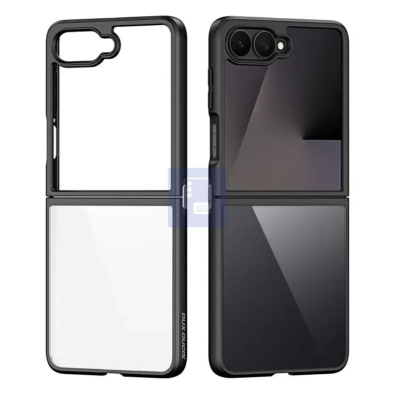 Husă transparentă pentru Galaxy Z Flip 8, evidențiind compatibilitatea Qi2.