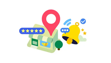 Simboluri de protecție pentru afaceri pe Google Maps, inclusiv recenzii și notificări.