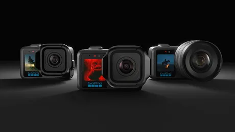 Trei camere GoPro Mission 1 cu design modern și obiective interschimbabile
