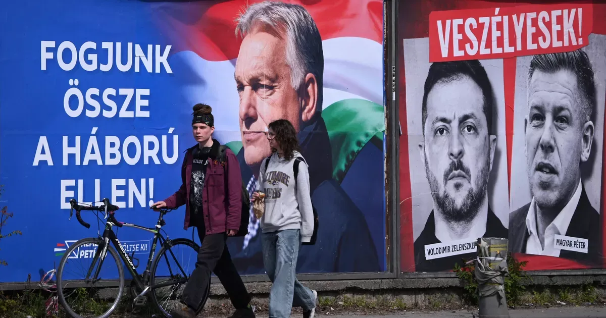 Campanie electorală intensificată în Budapesta, cu mesaje politice vizibile.