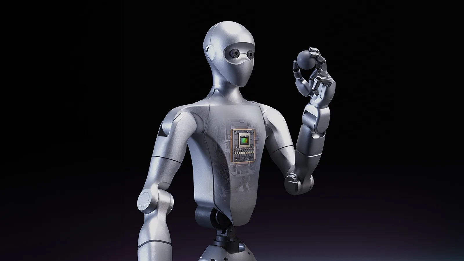 Robot umanoid cu mâini tactile, design avansat pentru cercetare în robotică.