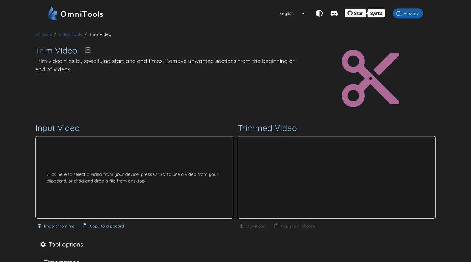 OmniTools oferă editare video simplă și gratuită direct în browser.