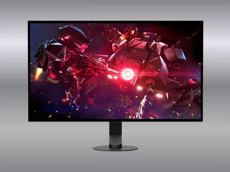 Monitor de gaming cu rată de refresh mare și design modern.
