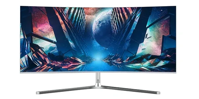 Panou de monitor cu design futurist, ideal pentru gaming competitiv.