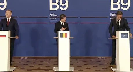 Nicușor Dan discută despre bugetul apărării la Summitul B9.