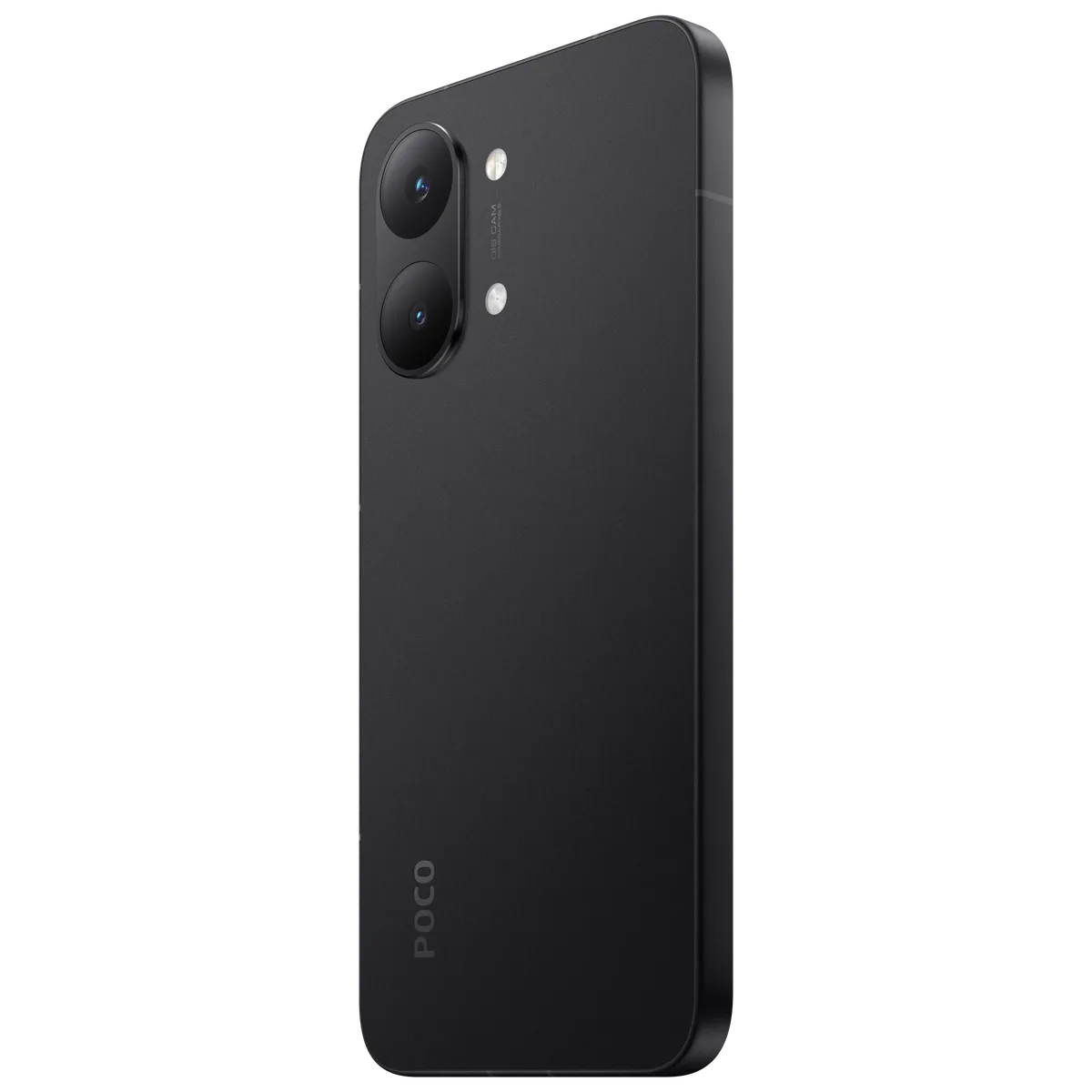 Spatele elegant al modelului POCO X8 Pro Max în culoare neagră.