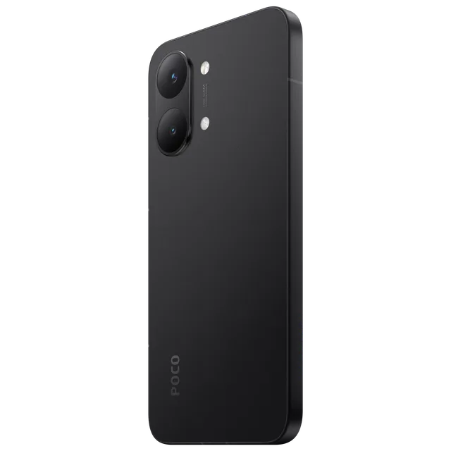 Spatele elegant al modelului POCO X8 Pro Max în culoare neagră.