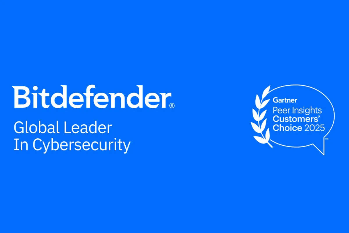 Logo Bitdefender evidențiind recunoașterea în securitatea cibernetică