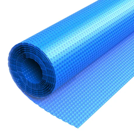 Rolă de fibră de sticlă albastră, utilizată în construcții și industrie.