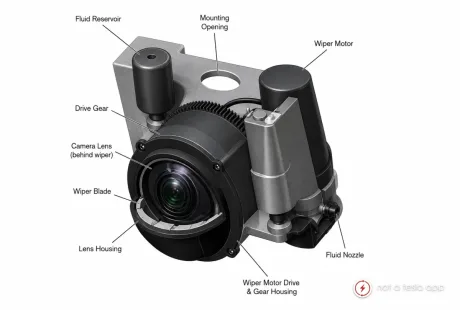 Sistem inovator de curățare a camerelor auto, cu pulverizare și lamelă integrată.