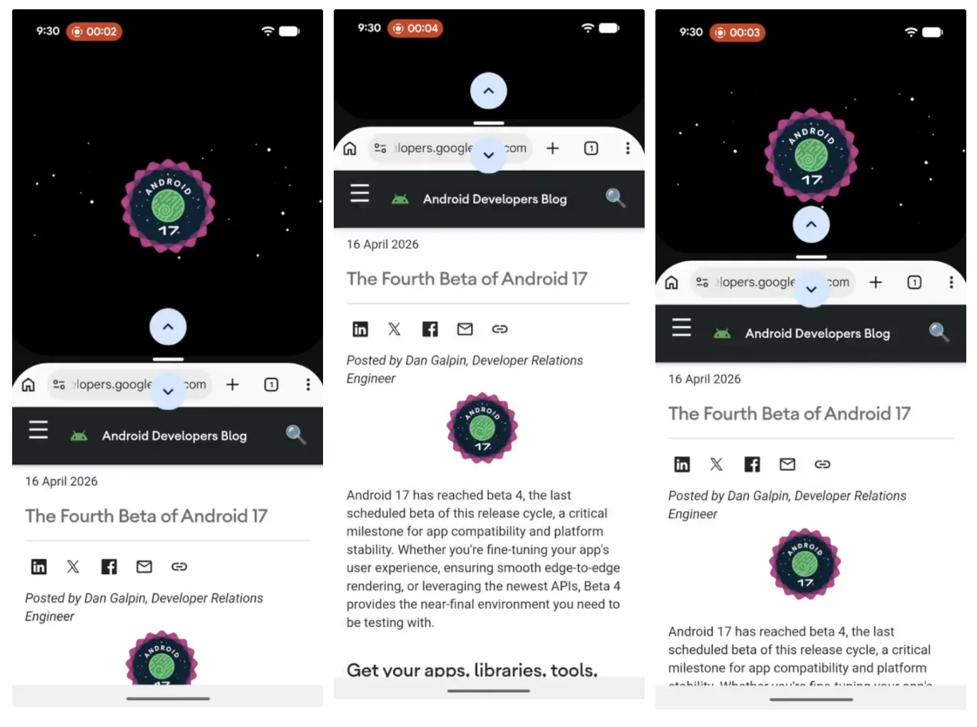Îmbunătățiri în navigarea ecranului divizat pe Android 17.