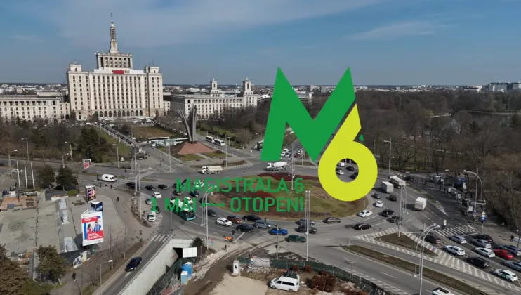 Vedere aeriană a zonei unde se construiește Magistrala 6 de metrou.