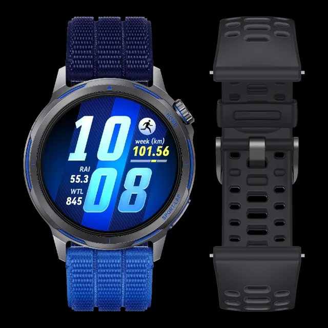 Ceas inteligent Huawei cu interfață sportivă și culori vibrante.