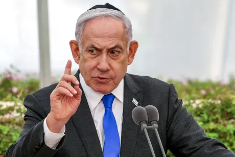 Benjamin Netanyahu discutând despre controlul Israelului în Gaza.
