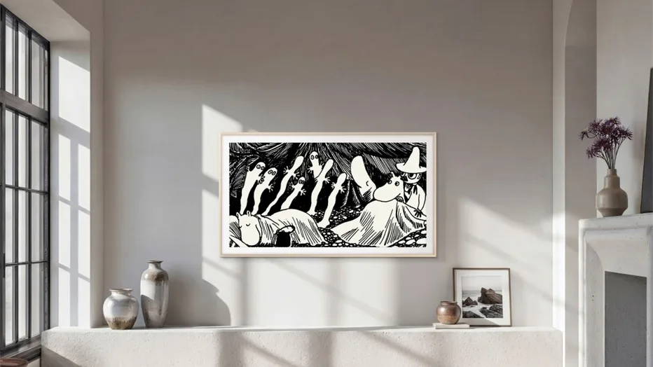 Colecția Moomins aduce arta lui Tove Jansson pe televizoarele Samsung.