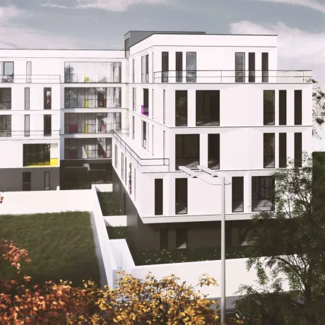 Clădire modernă cu apartamente, evidențiind creșterea pieței imobiliare din România.