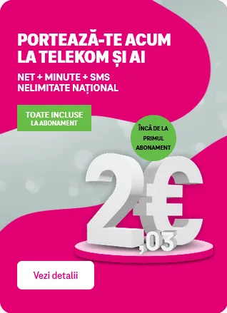 Promoție portare Telekom, minute și SMS-uri nelimitate.