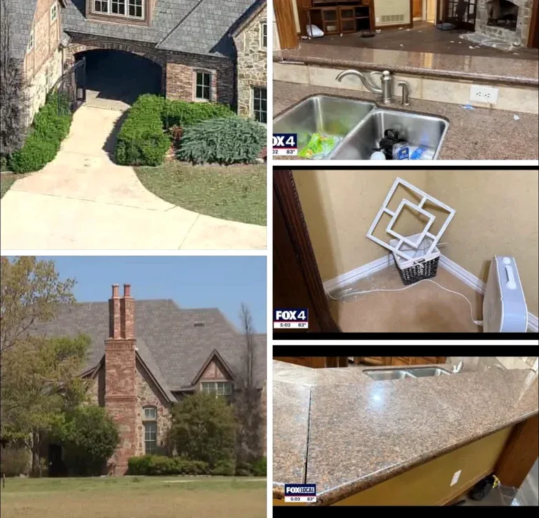 Conacul din Texas avariat după petrecerea neautorizată.