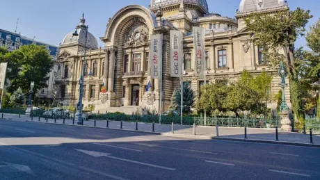 Clădirea CEC Bank din București, un simbol al economiei românești.