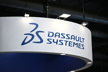 Logo-ul Dassault Systèmes la un eveniment de tehnologie.