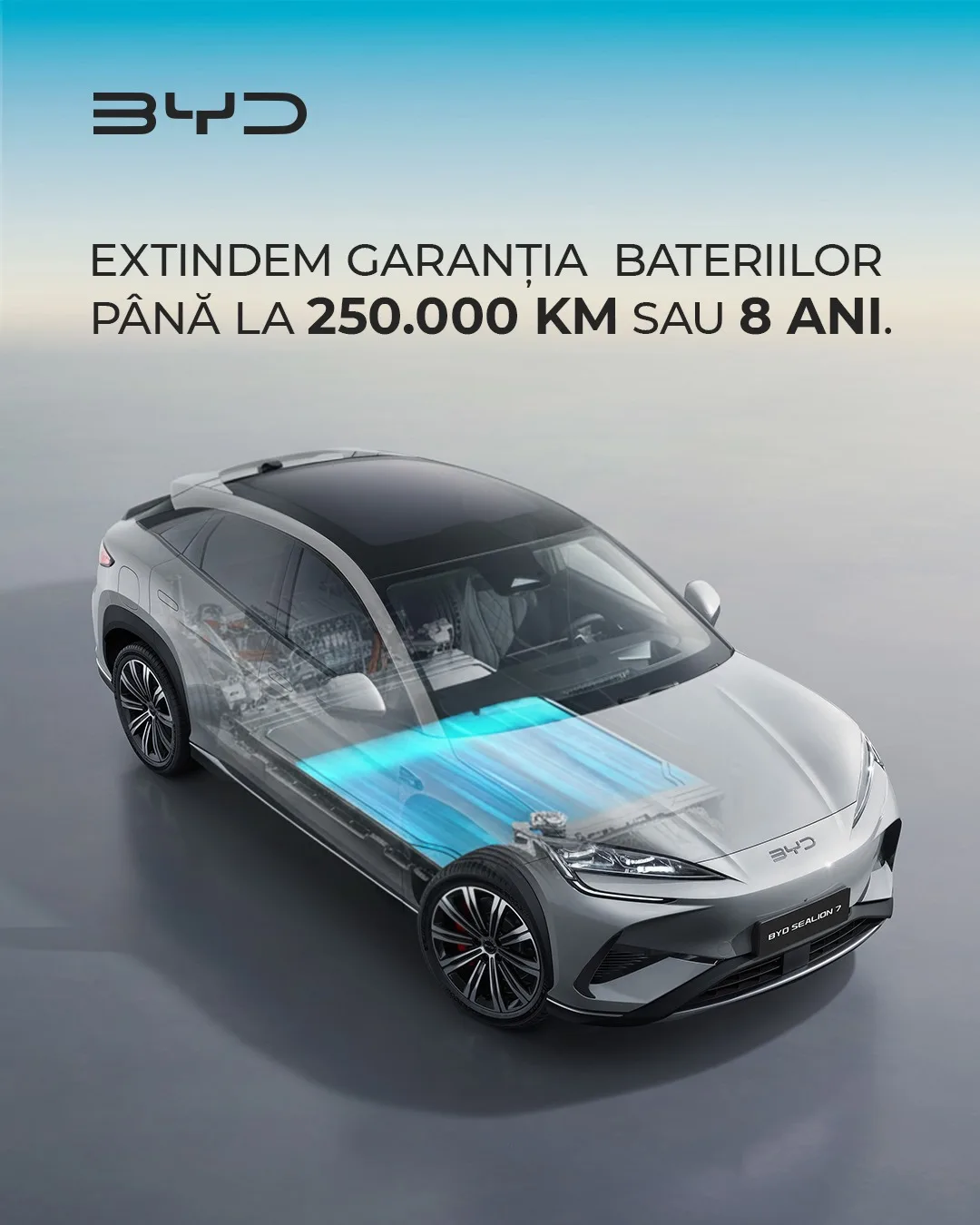 Model electric BYD cu detalii despre bateria Blade și garanția extinsă.