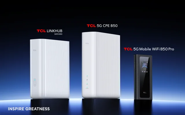 Dispozitive TCL 5G și Wi-Fi 7 prezentate la MWC 2026.