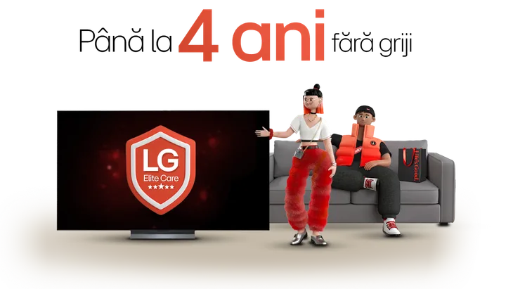Programul LG Elite Care oferă garanție extinsă și instalare gratuită pentru televizoare premium.