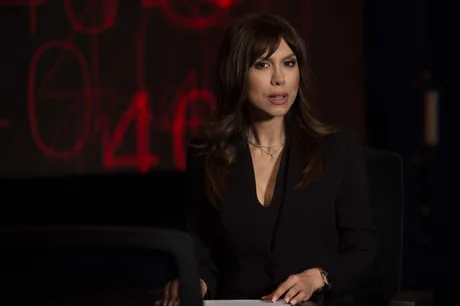 Denise Rifai în timpul unei emisiuni de interviuri la Kanal D.