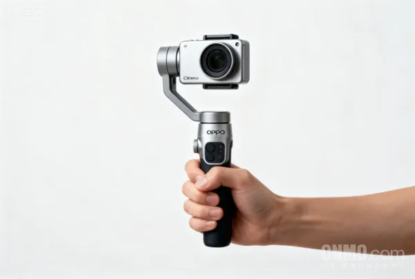 Cameră OPPO cu stabilizare gimbal, utilizată pentru filmare.