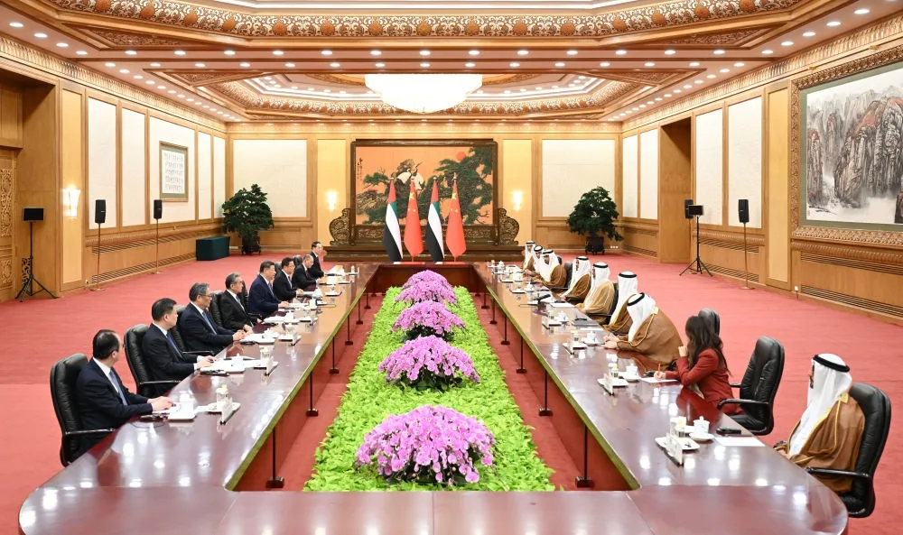 Întâlnire oficială între liderii Chinei și Emiratelor Arabe Unite.