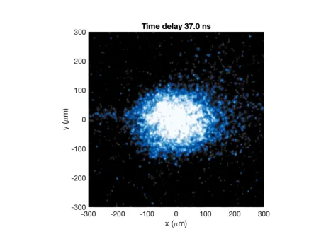 Reprezentare grafică a fulgerului sferic artificial generat în laborator.