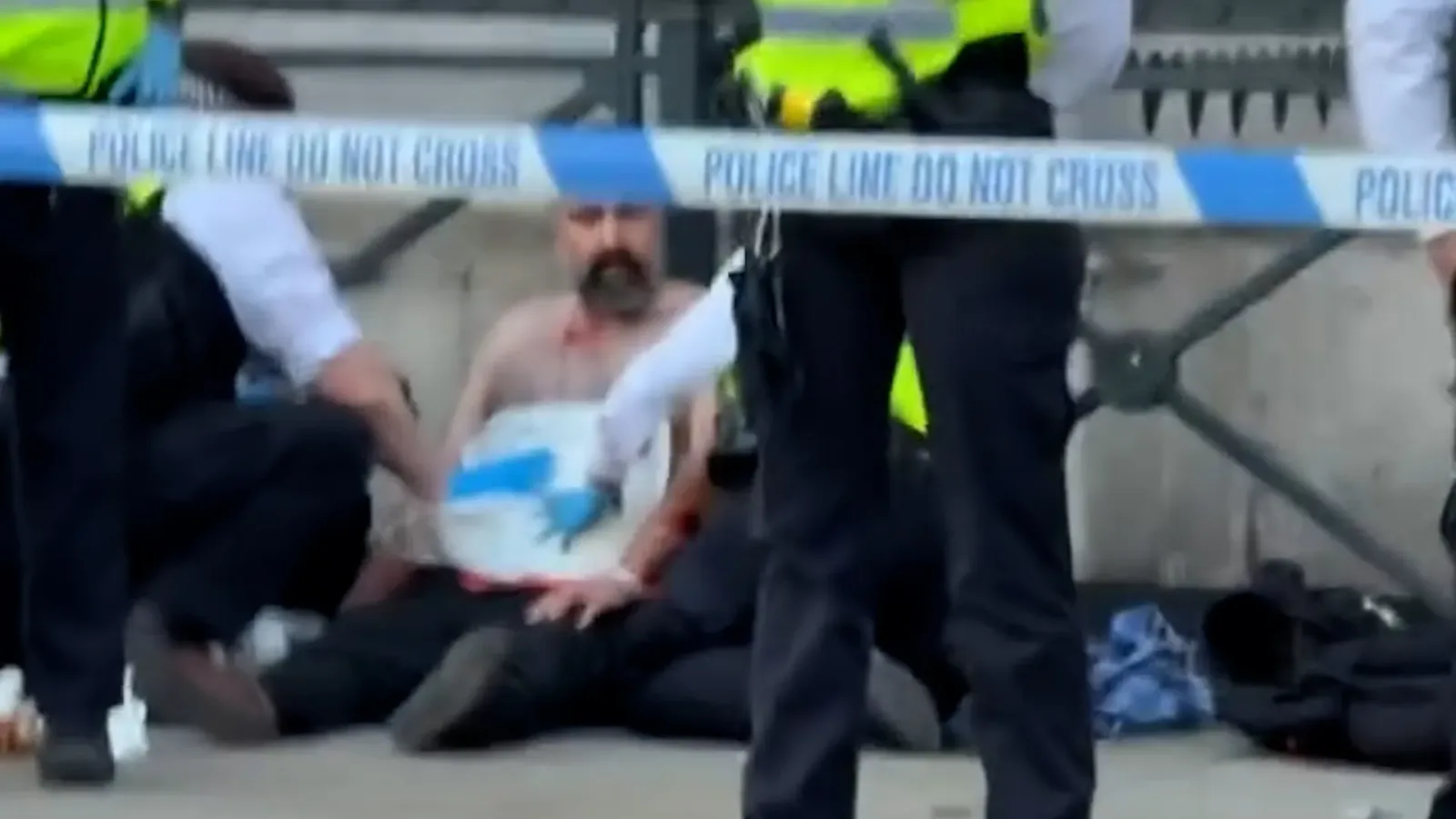 Protestatari răniți la un miting din Londra, în urma unui atac violent.