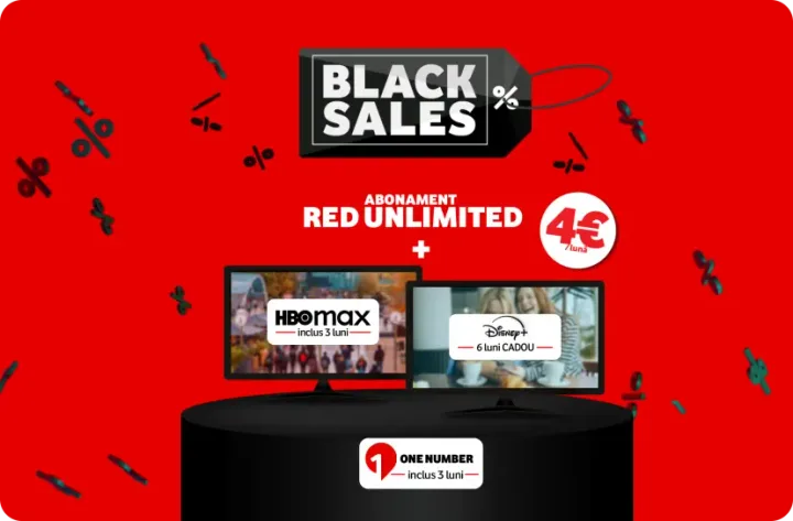 Ofertă Vodafone Black Sales cu RED Unlimited la 4 euro pe lună și bonusuri de streaming.